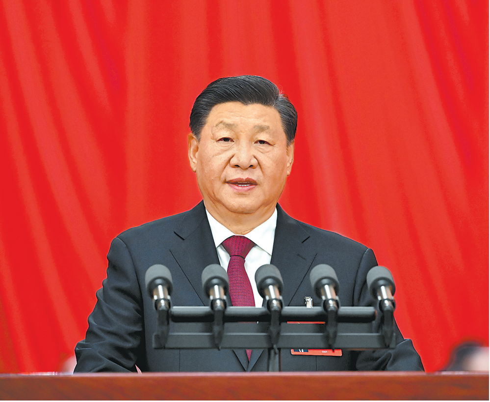 10月16日,中国共产党第二十次全国代表大会在北京人民大会堂开幕。习近平代表第十九届中央委员会向大会作报告。新华社记者 饶爱民 摄